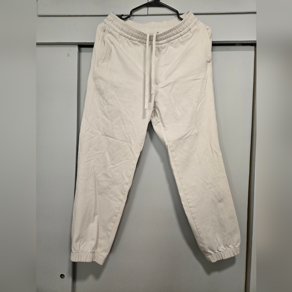 Uniqlo Off White Canvas Jogger Pants